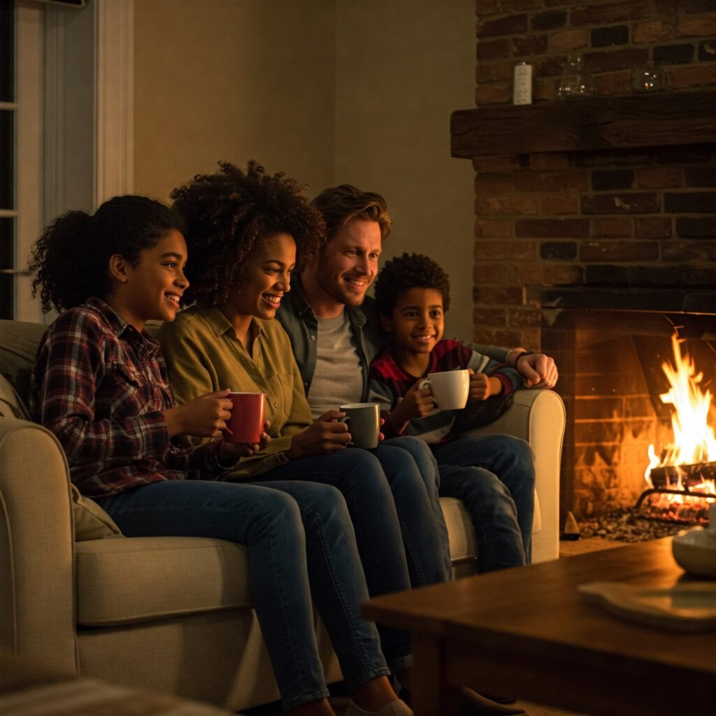 Enjoying a fireplace after a New Homeowner Chimney Inspection
