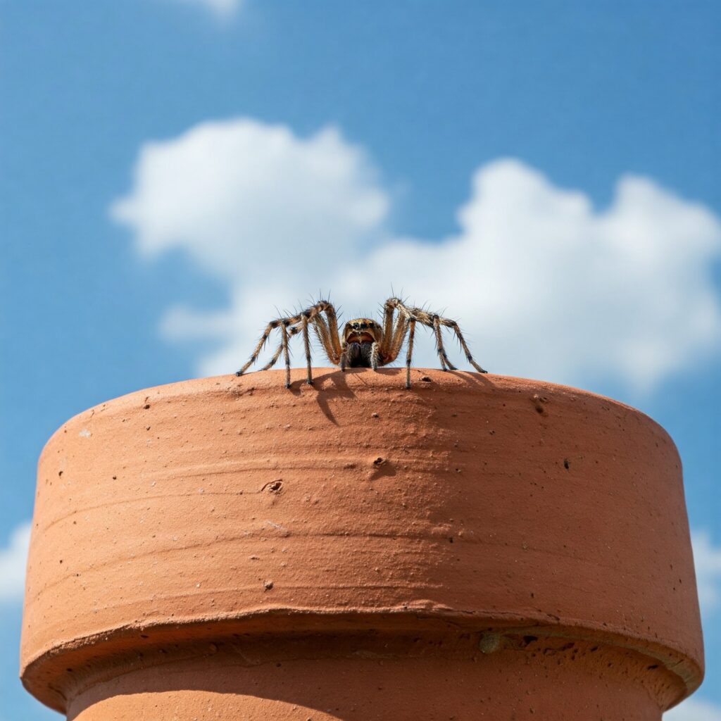 Spider on a chimney in London